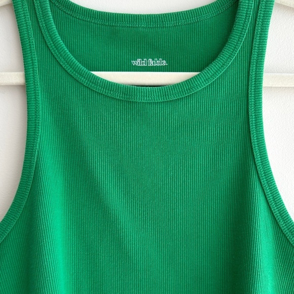 wild fable Bright Green Cropped Ribbed Racerback Tank Top, Size Large - Picture 15 of 15